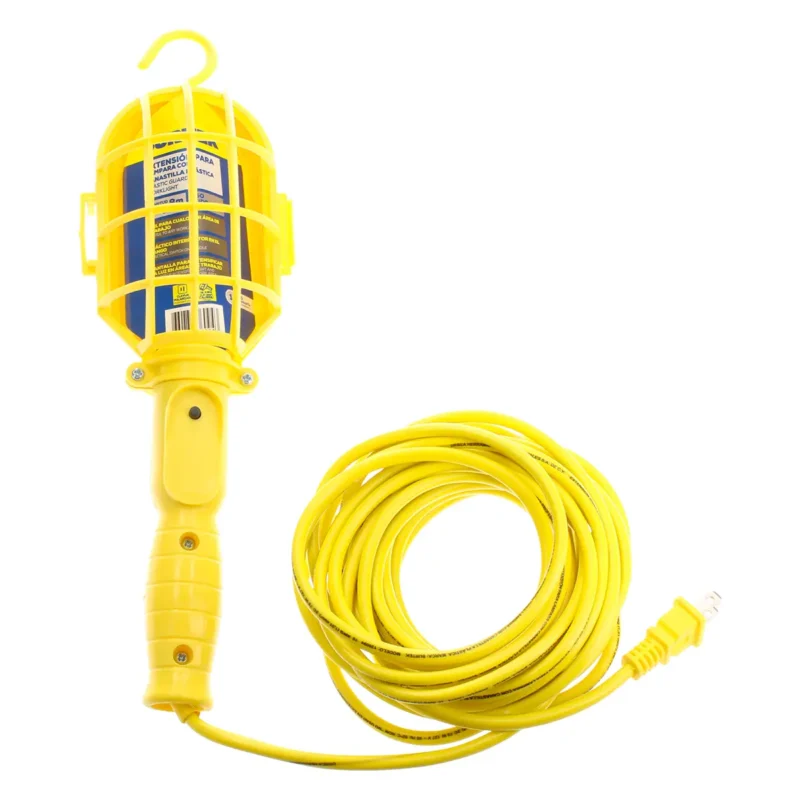 y136094 lampara de taller con canastilla plastica