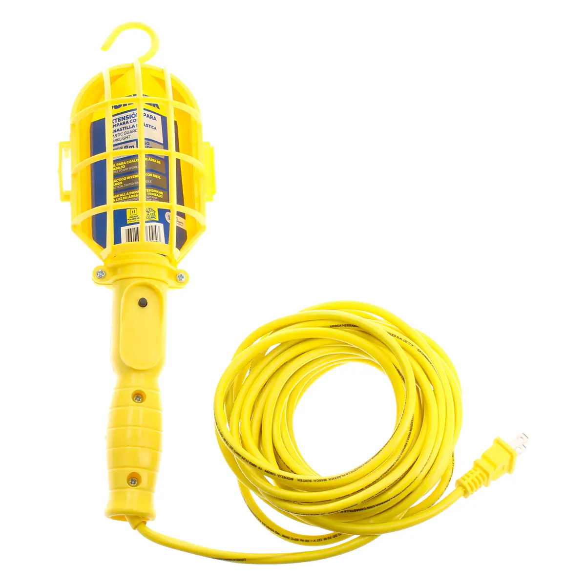 y136094 lampara de taller con canastilla plastica y136094 lampara de taller con canastilla plastica
