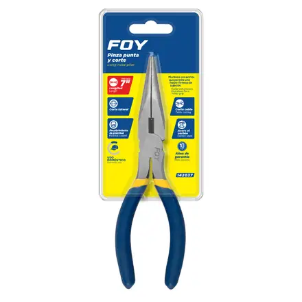 y142037 pinza punta larga con corte 7"