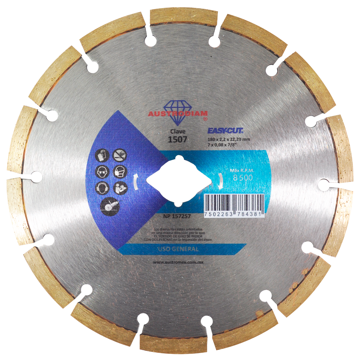 x1507 disco de diamante segmentado 7" x1507 disco de diamante segmentado 7"