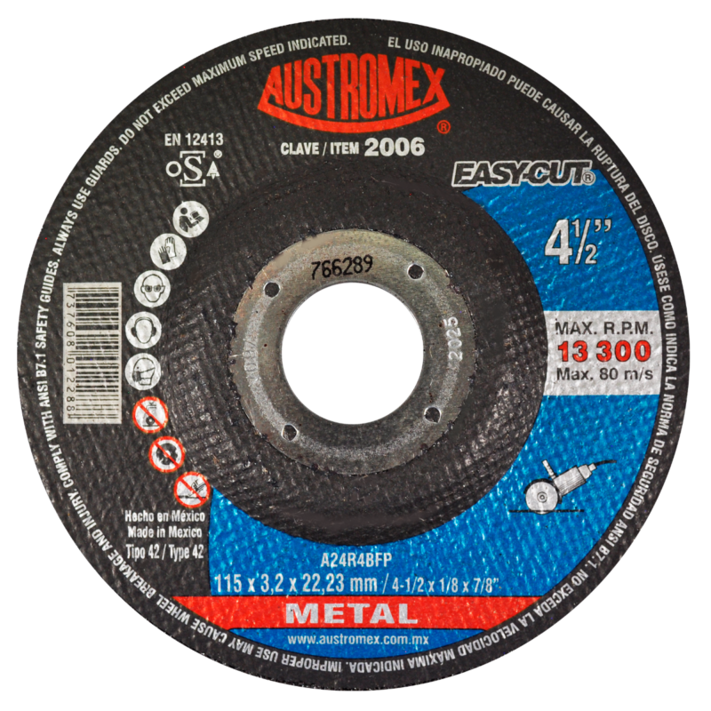 x2006 disco corte de metal 4 1/2"