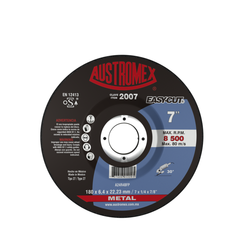 x2007 disco de desbaste de metal 7"