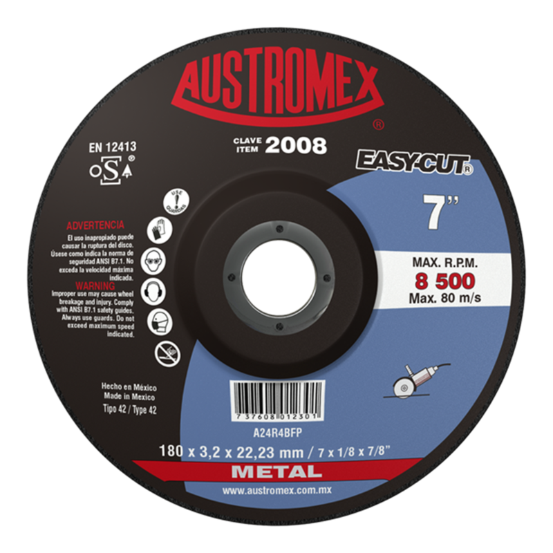 x2008 disco corte de metal 7"