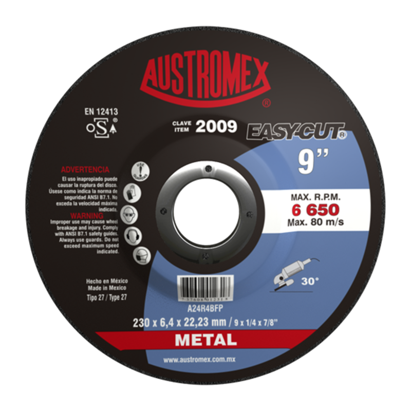 x2009 disco de desbaste de metal 9"