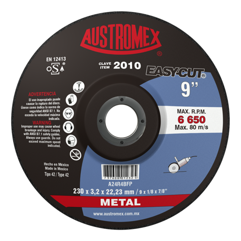 x2010 disco corte de metal 9"