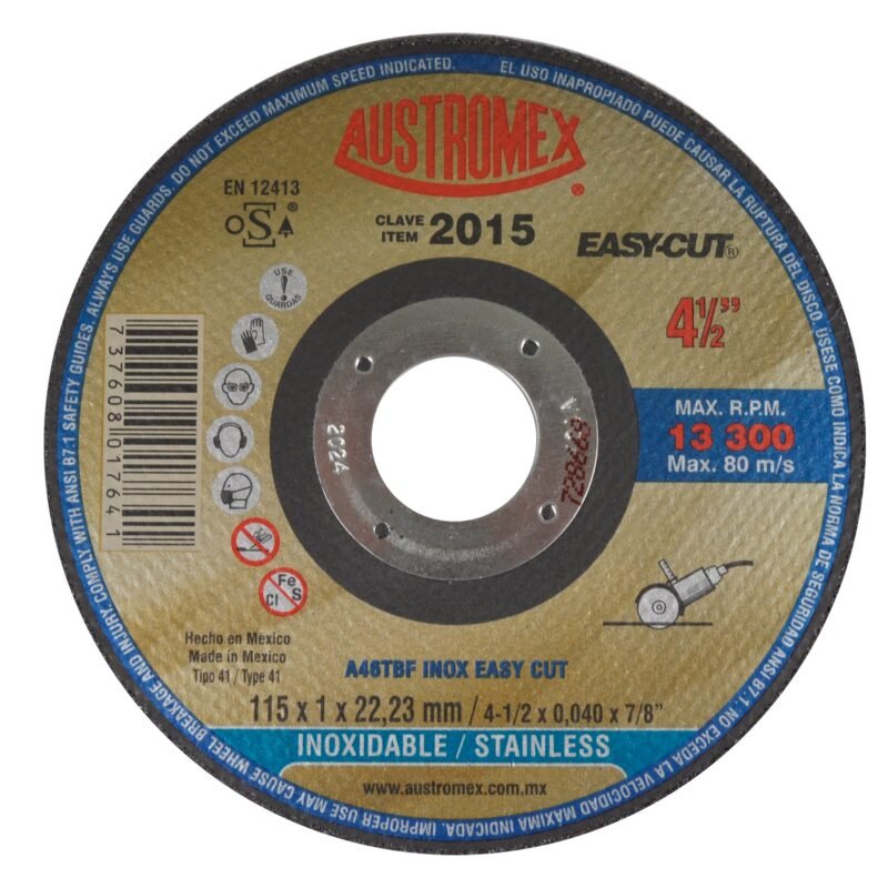 x2015 disco corte acero inox 4 1/2"