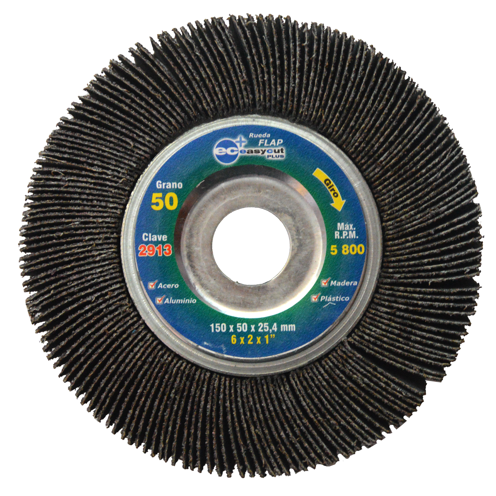 x2913 rueda flap 6" x 2" g 50 x2913 rueda flap 6" x 2" g 50
