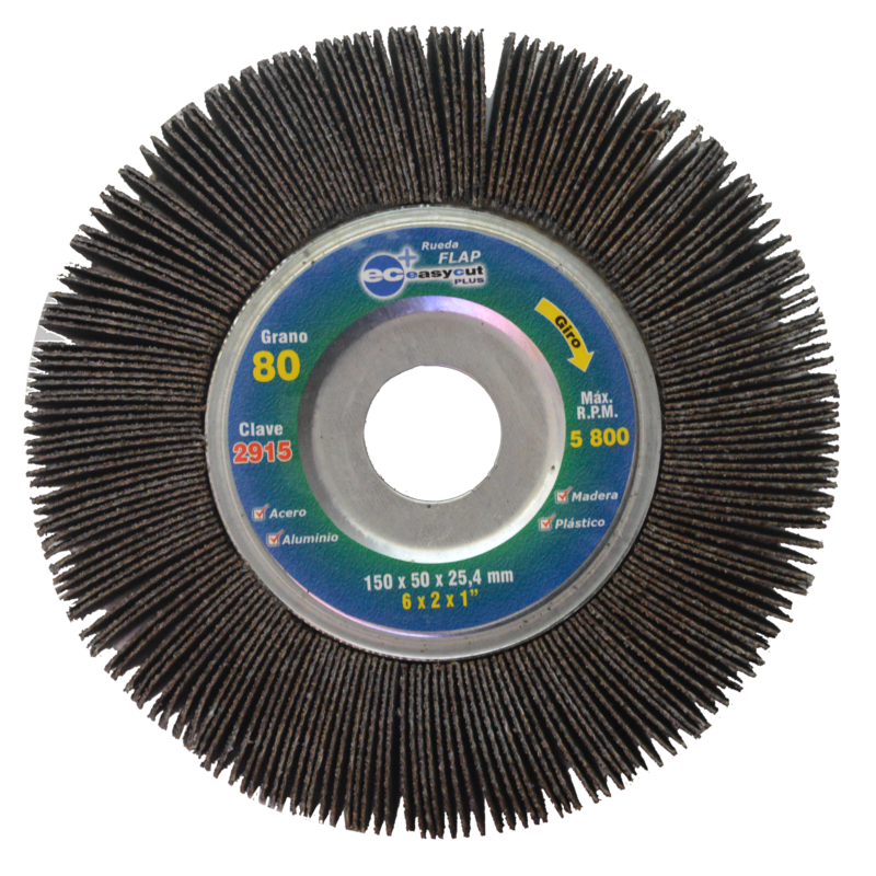 x2915 rueda flap 6" x 2" g 80