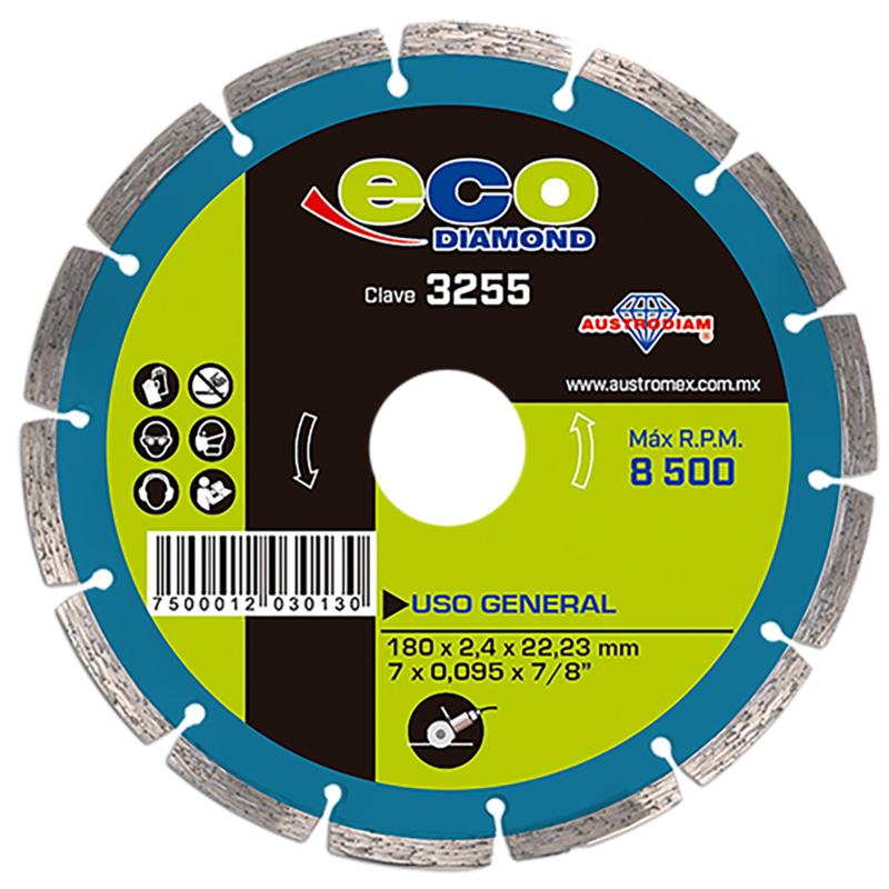 x3255 disco de diamante segmentado 7"