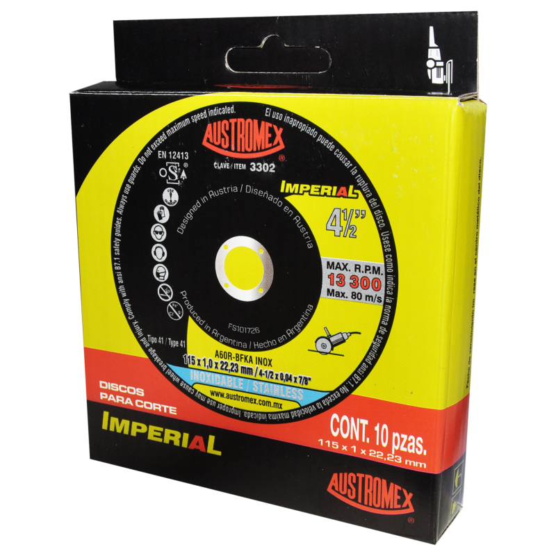 x3302 disco corte acero inox 4 1/2"