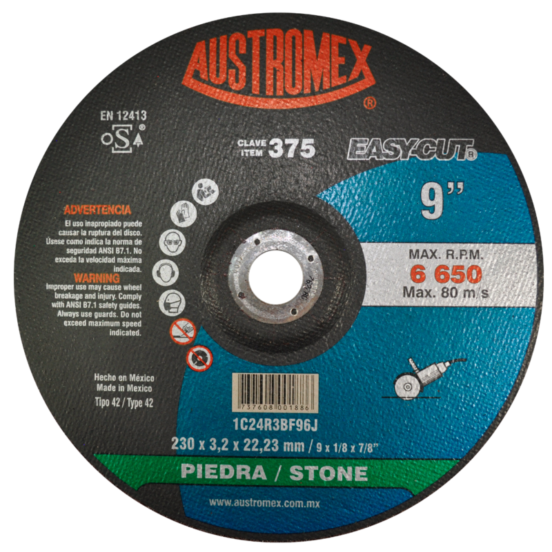 x375 disco corte de piedra 9"