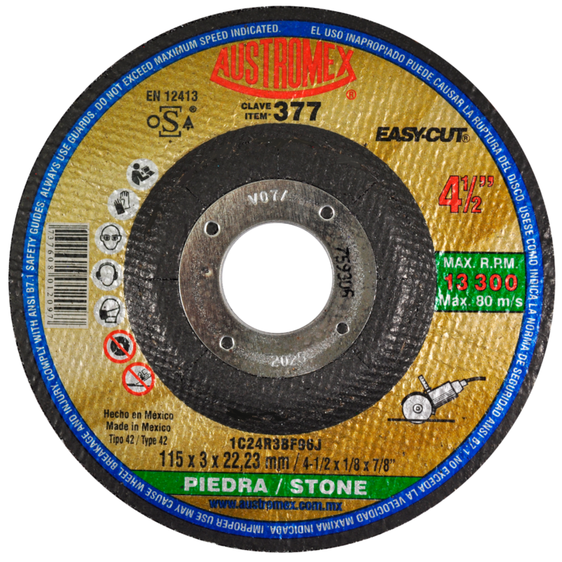 x377 disco corte de piedra 4 1/2"