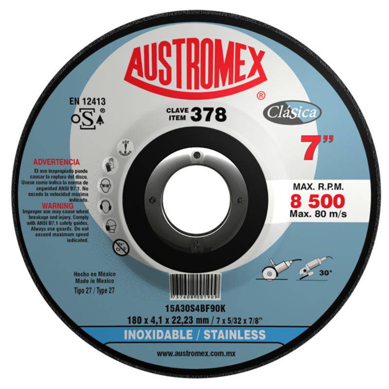 disco corte inoxidable 7"