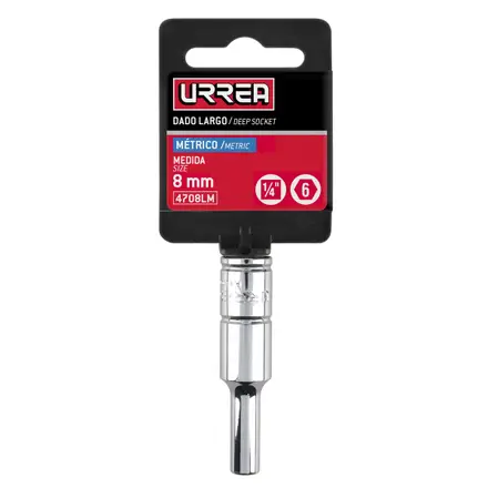 u4708lm dado 1/4" largo 6pts 8mm