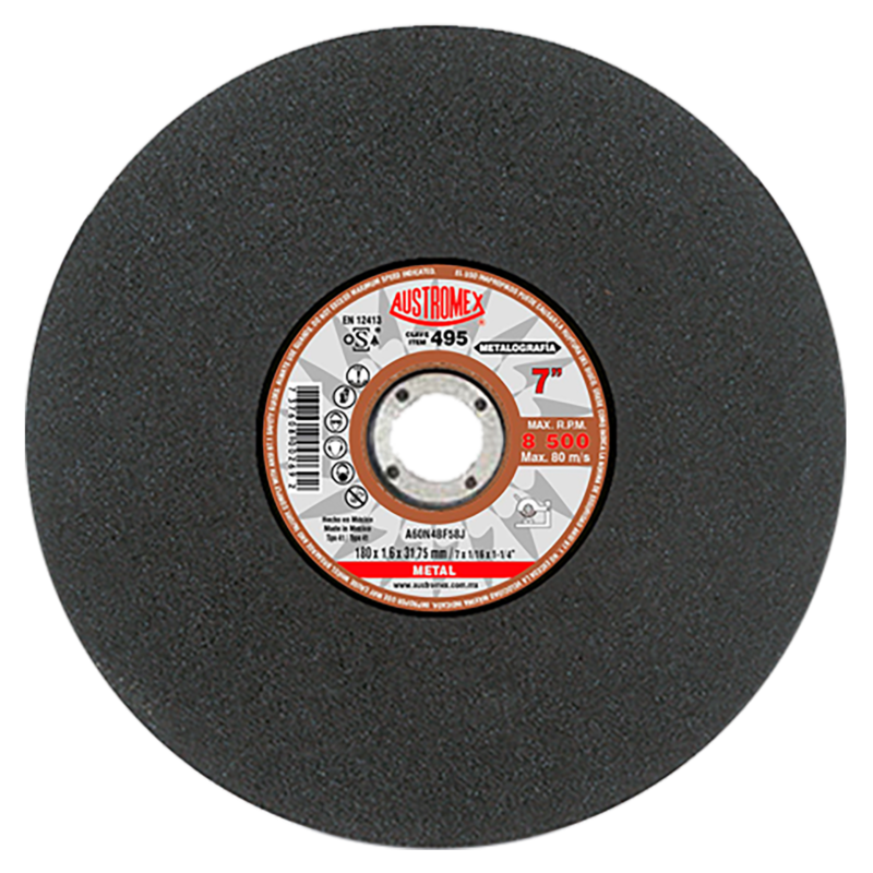 x495 disco corte de metalografia 7"