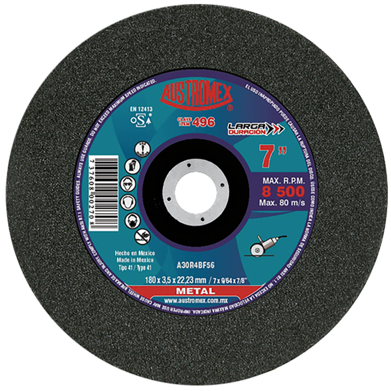 x496 disco corte de metal 7"