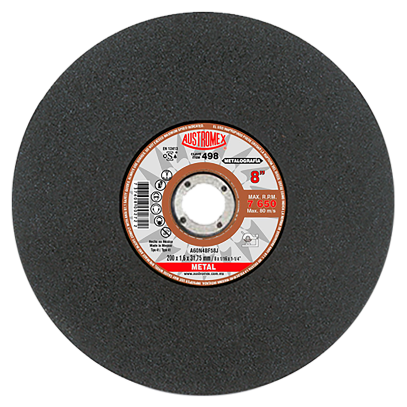 x498 disco corte de metalografia 8"