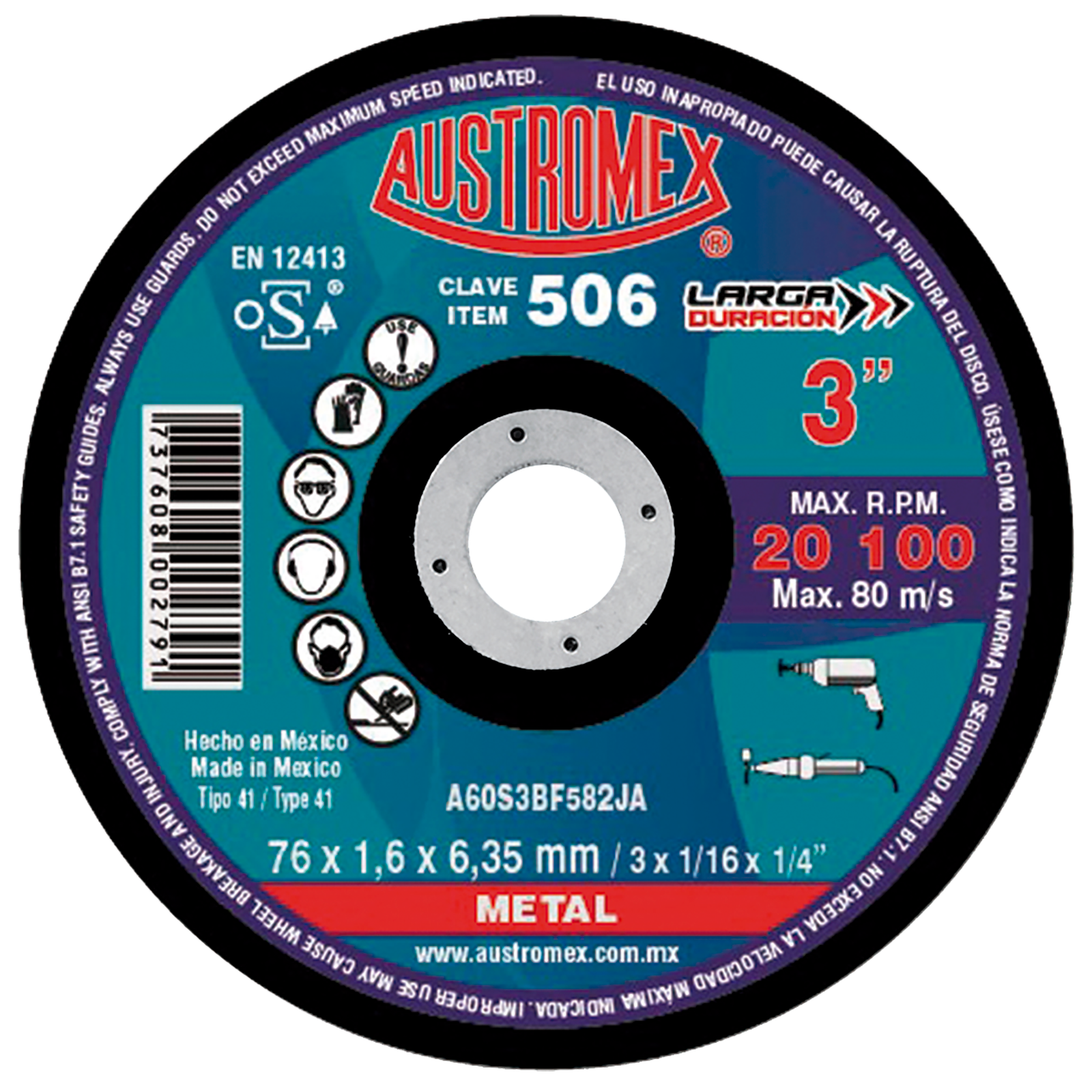 x506 disco corte de metal 3" x506 disco corte de metal 3"