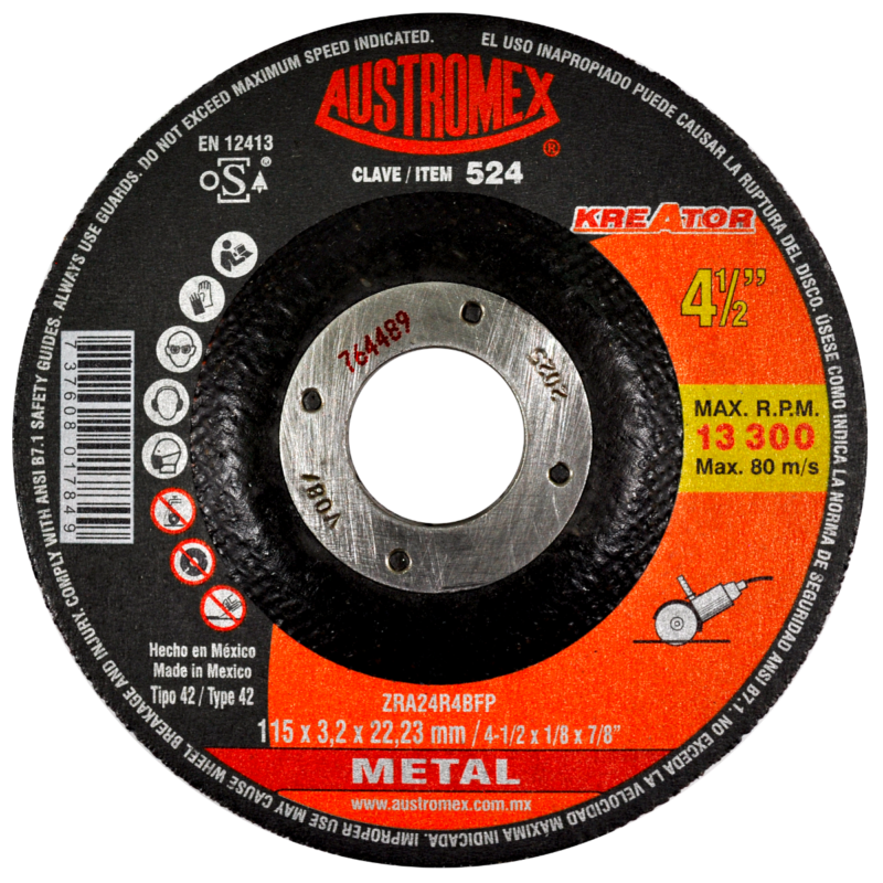 x524 disco corte de metal 4 1/2"