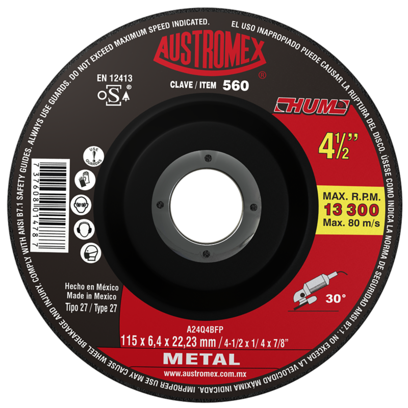 x560 disco de desbaste de metal 4 1/2"
