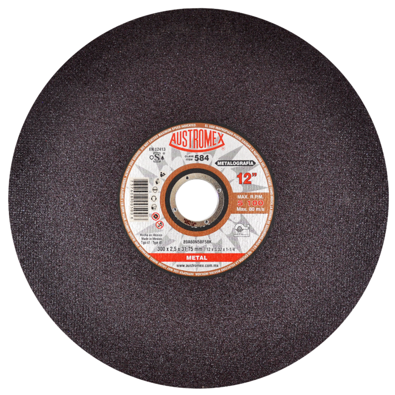 x584 disco corte de metalografia 12"