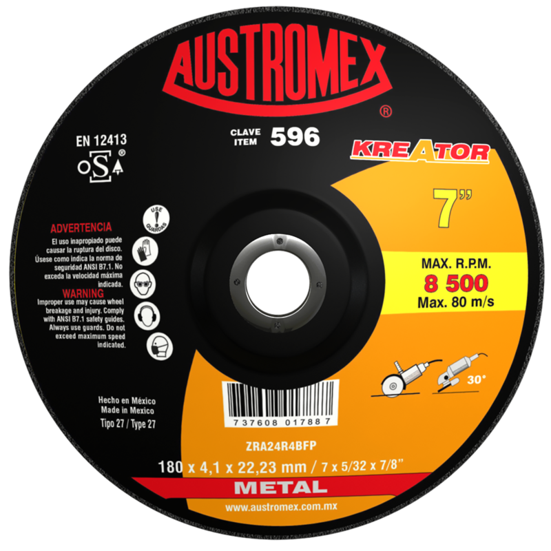 x596 disco de desbaste de metal 7"