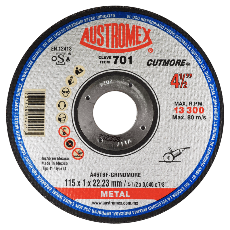 x701 disco corte de metal 4 1/2"