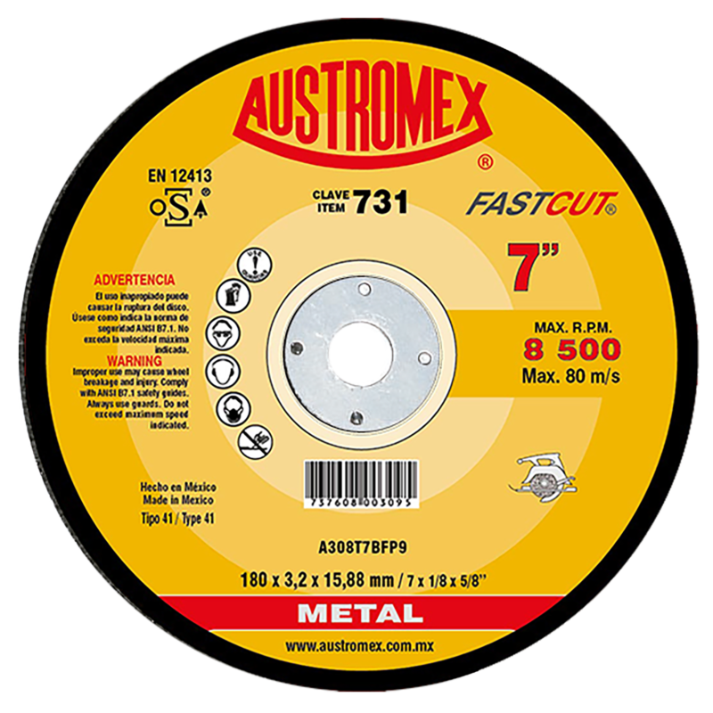 x731 disco corte de metal 7"