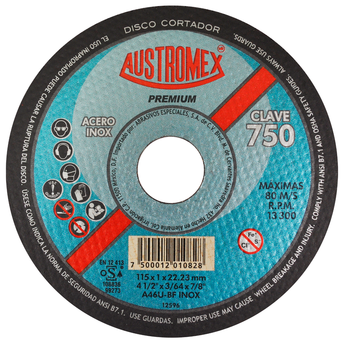 x750 disco corte acero inox 4 1/2" x750 disco corte acero inox 4 1/2"