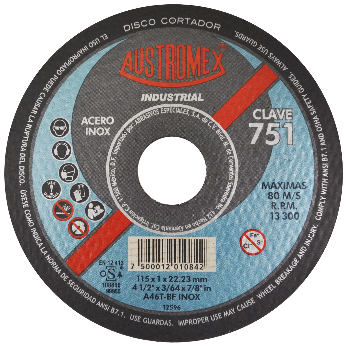 x751 disco corte acero inox 4 1/2" x751 disco corte acero inox 4 1/2"