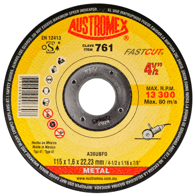 x761 disco corte de metal 4 1/2"