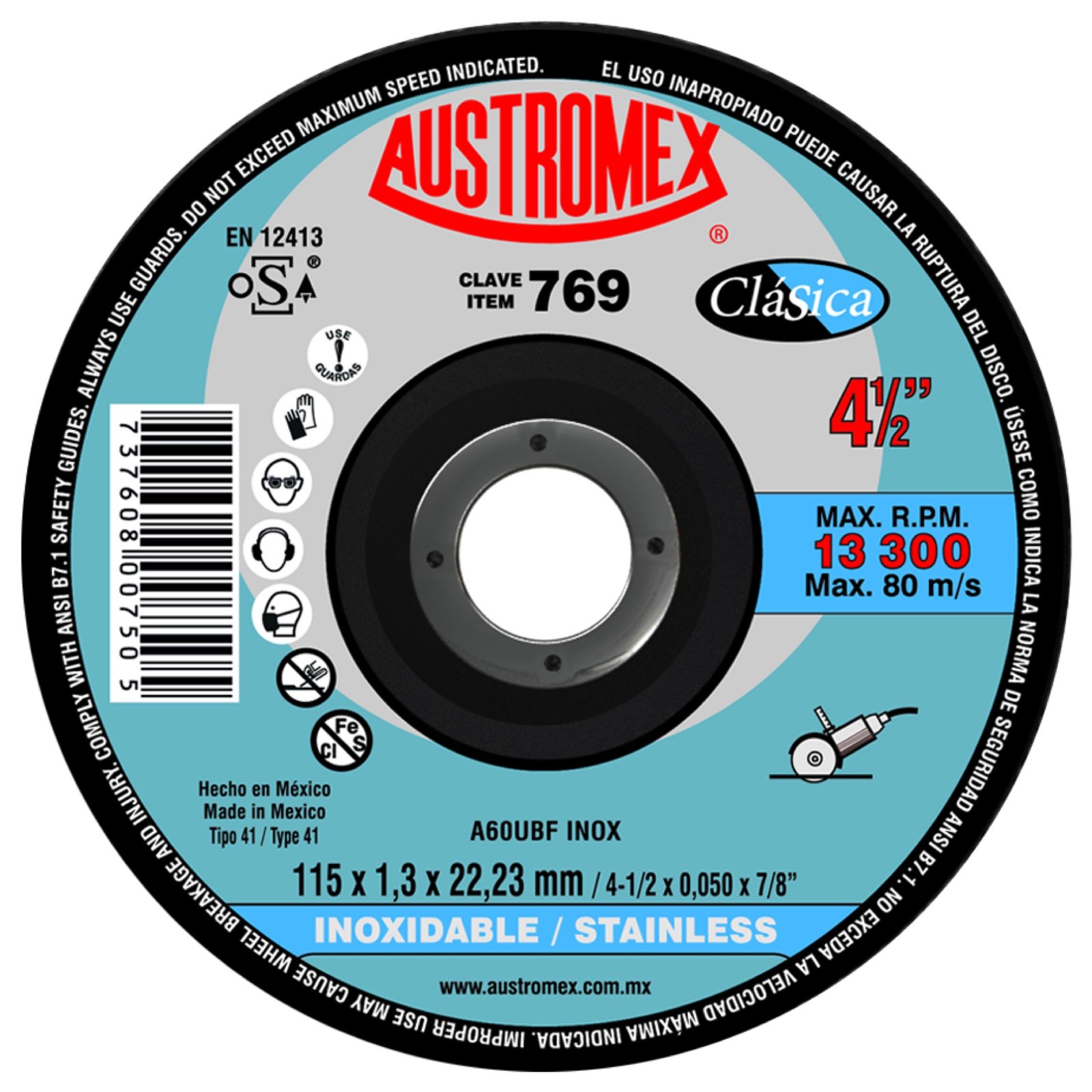 x769 disco corte acero inox 4 1/2" x769 disco corte acero inox 4 1/2"