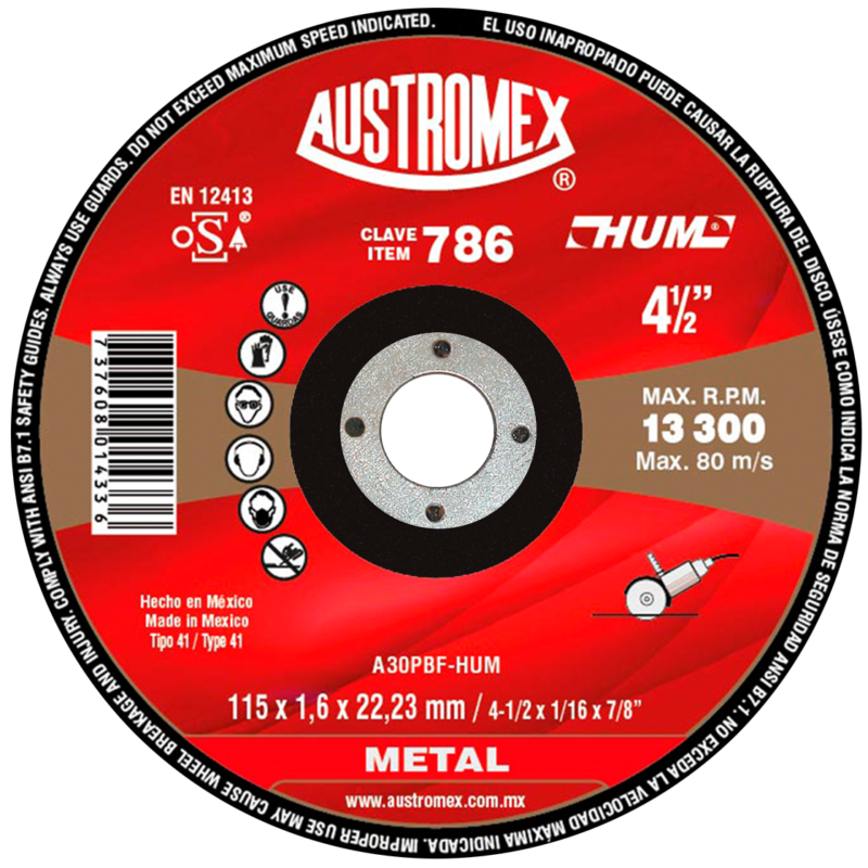x786 disco corte de metal 4 1/2"