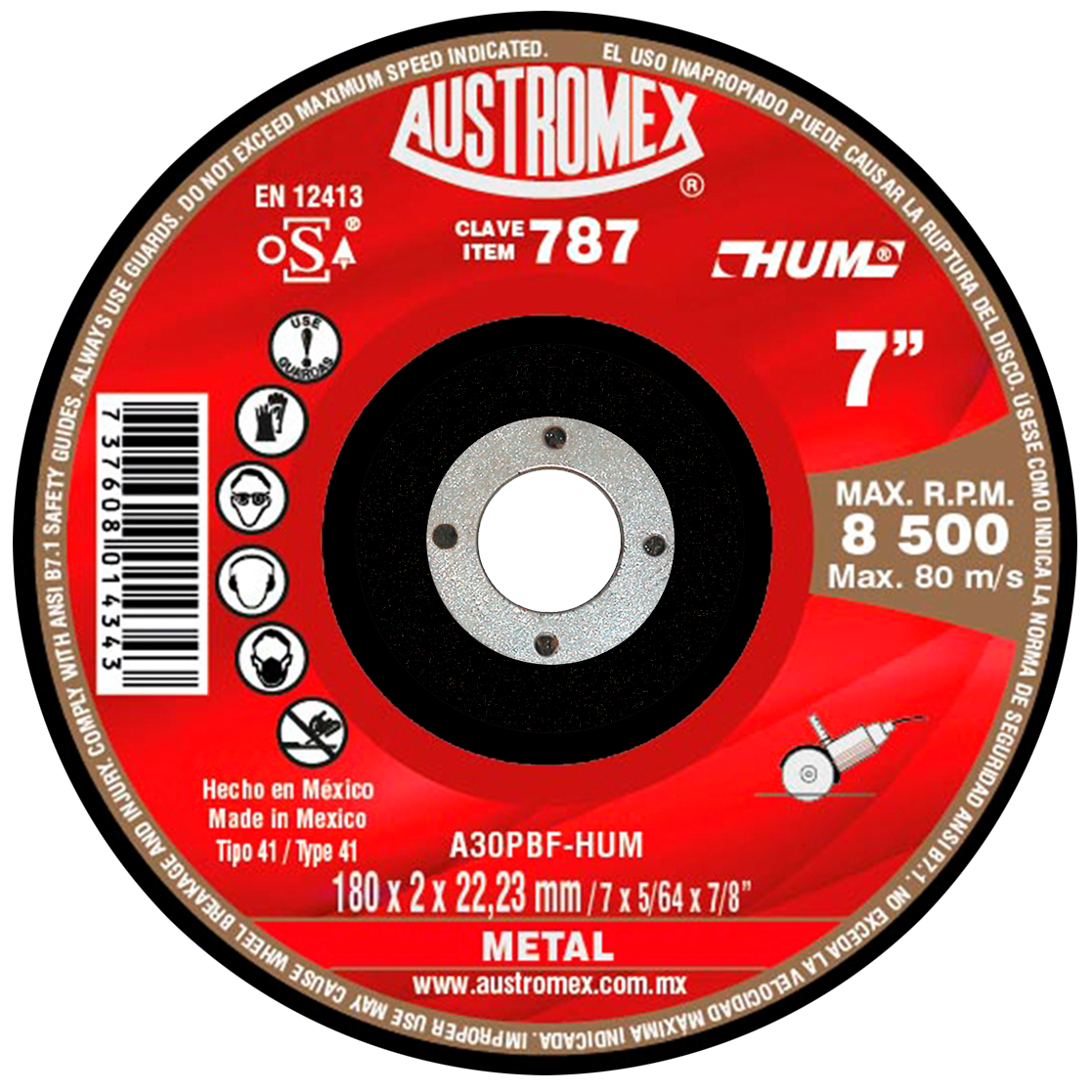 x787 disco corte de metal 7" x787 disco corte de metal 7"