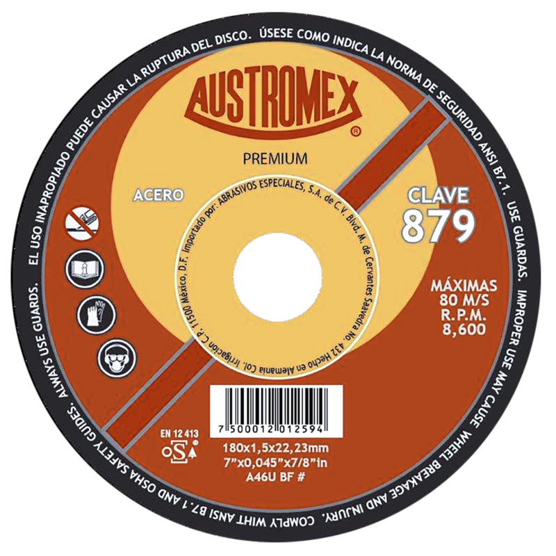 x879 disco corte de metal 7"