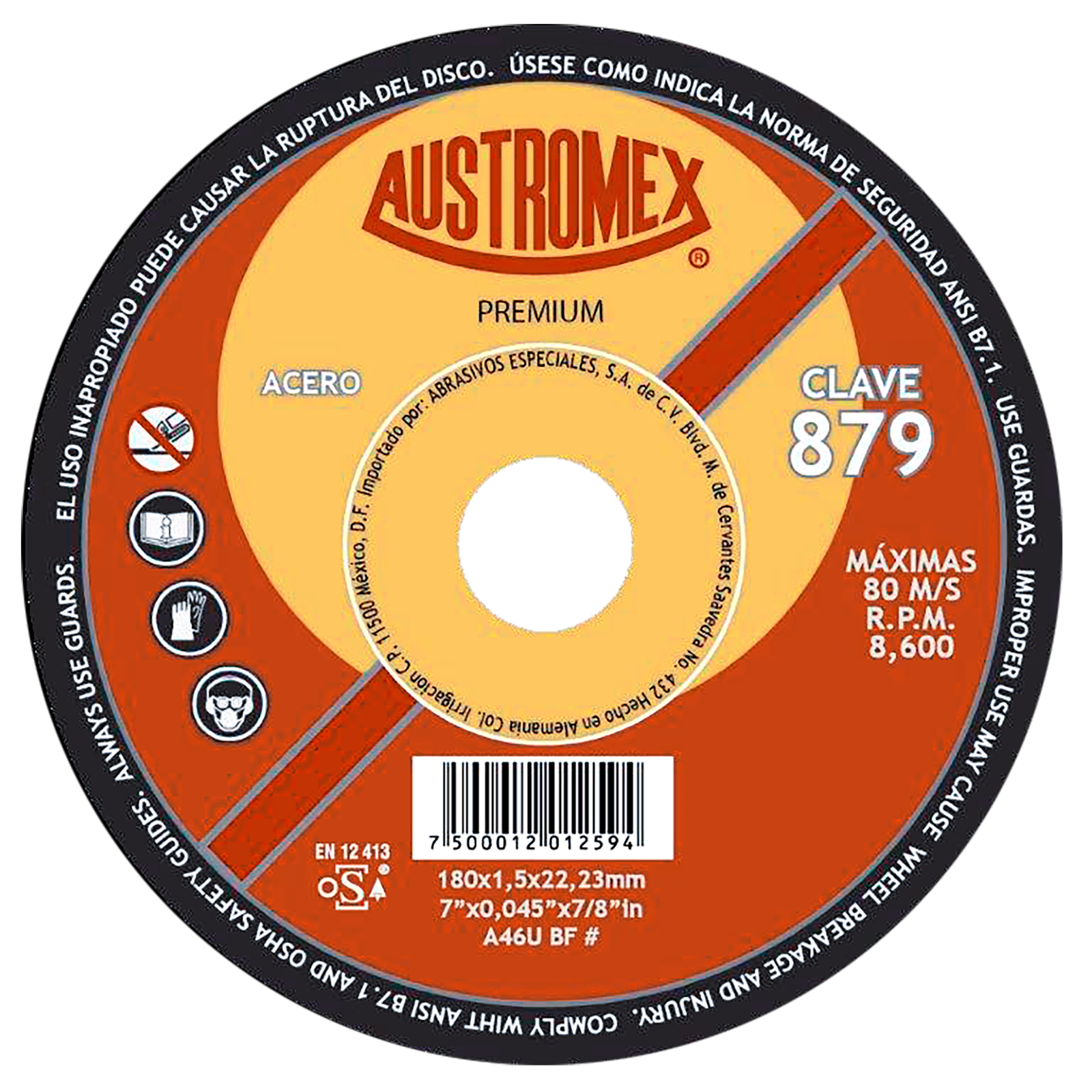 x879 disco corte de metal 7" x879 disco corte de metal 7"