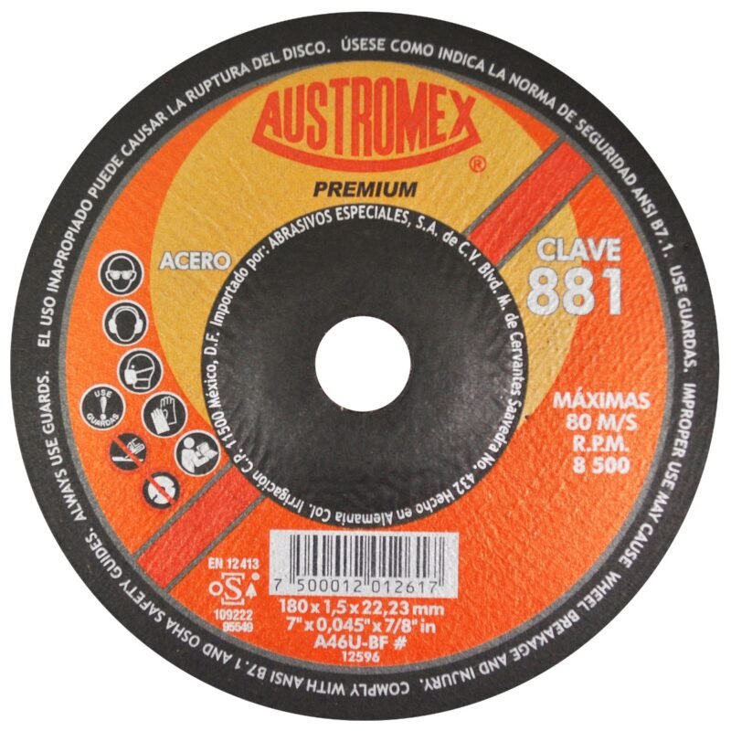 x881 disco corte de metal 7"