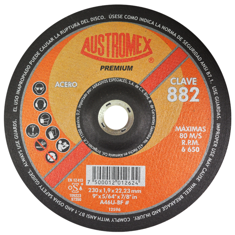 x882 disco corte de metal 9"