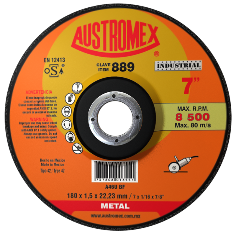 x889 disco corte de metal 7"