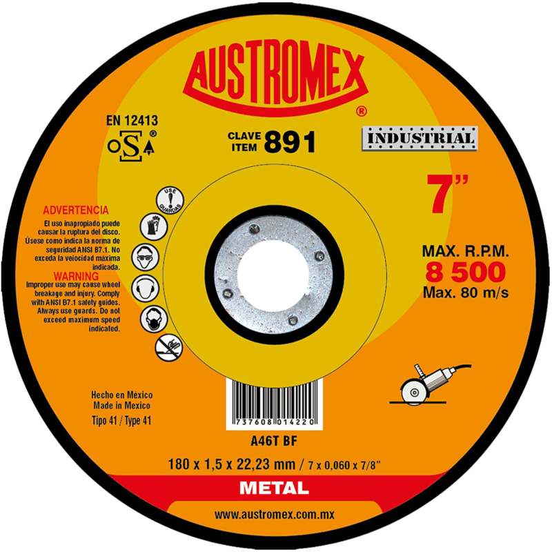 x891 disco corte de metal 7"