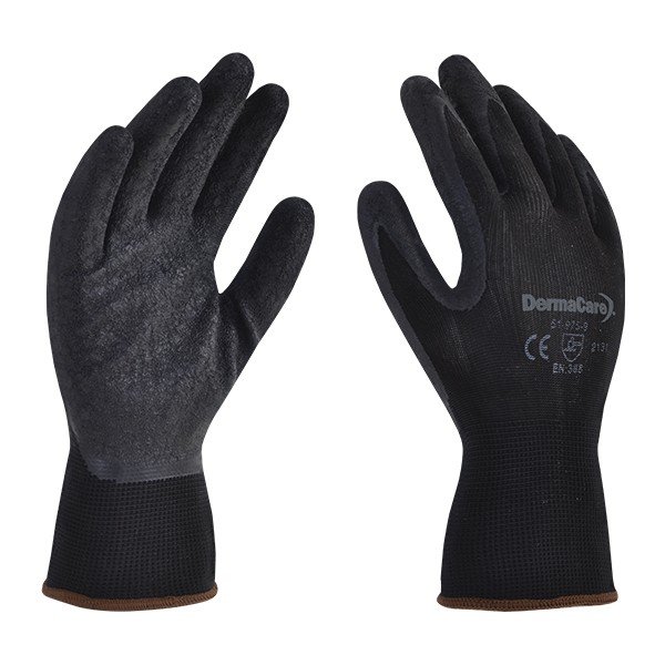 guante negro poliester rec latex
