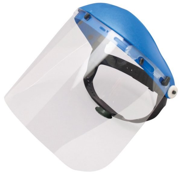 protector facial con matraca