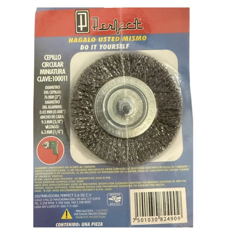 p100011 carda circular 3" x 3/8" ent 1/4" mediano