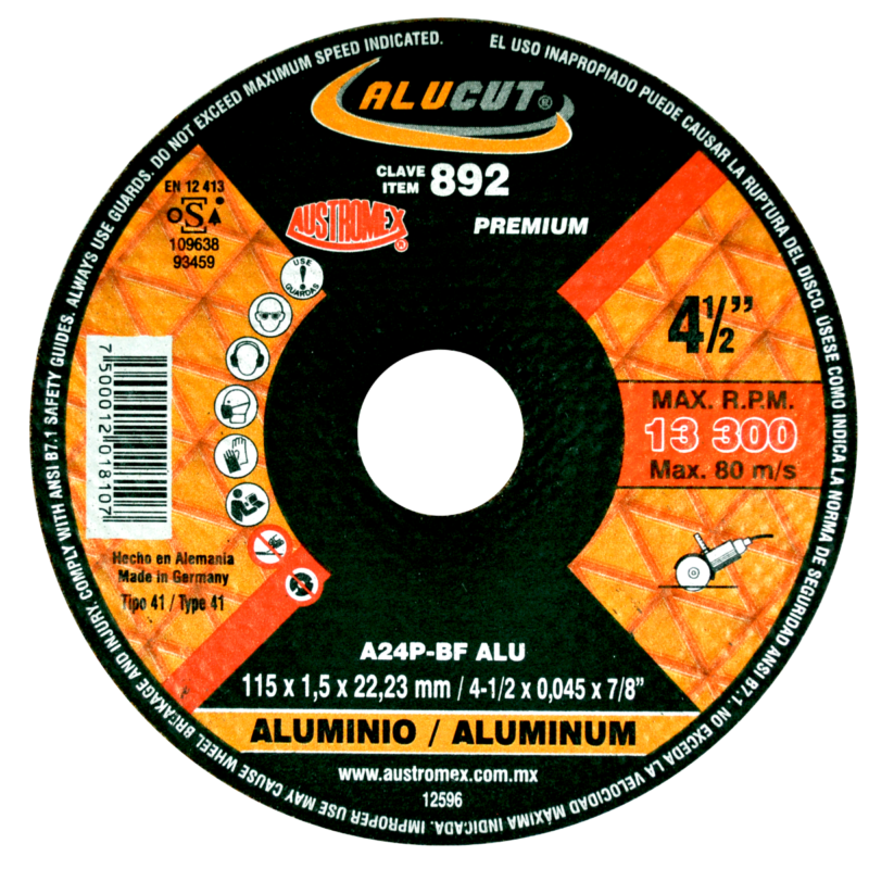 DISCOS DE CORTE DE ALUMINIO
