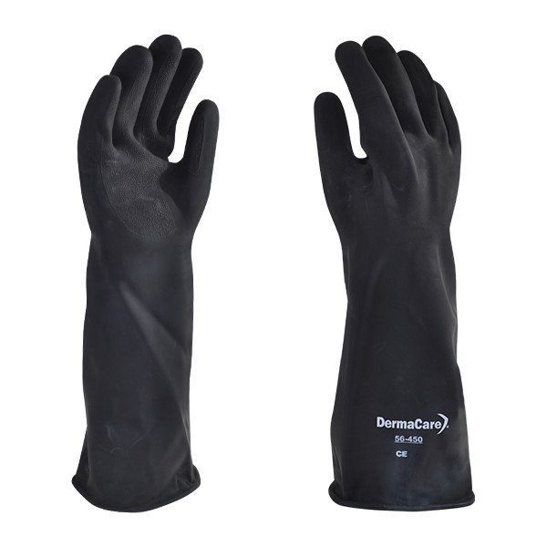 guante negro contra acidos 45 cm