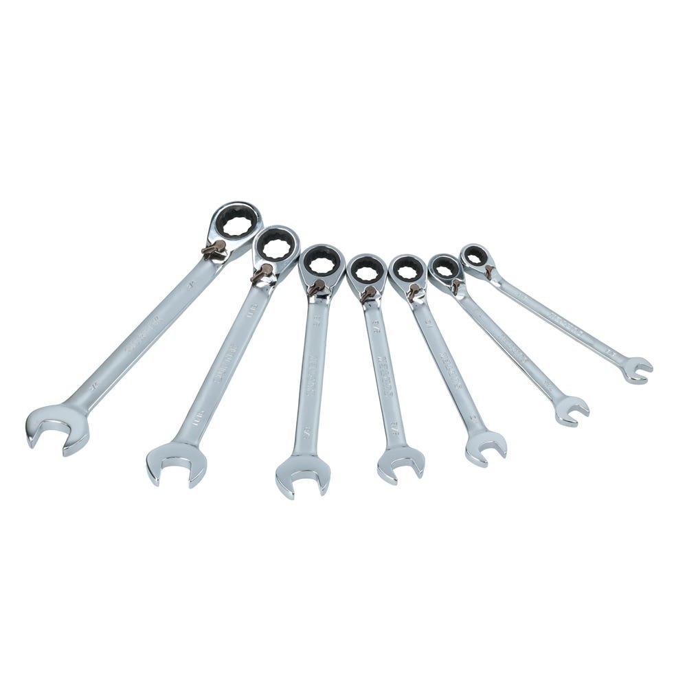 Y100574 - JUEGO LLAVES MATRACA PULGADAS 7 PZ